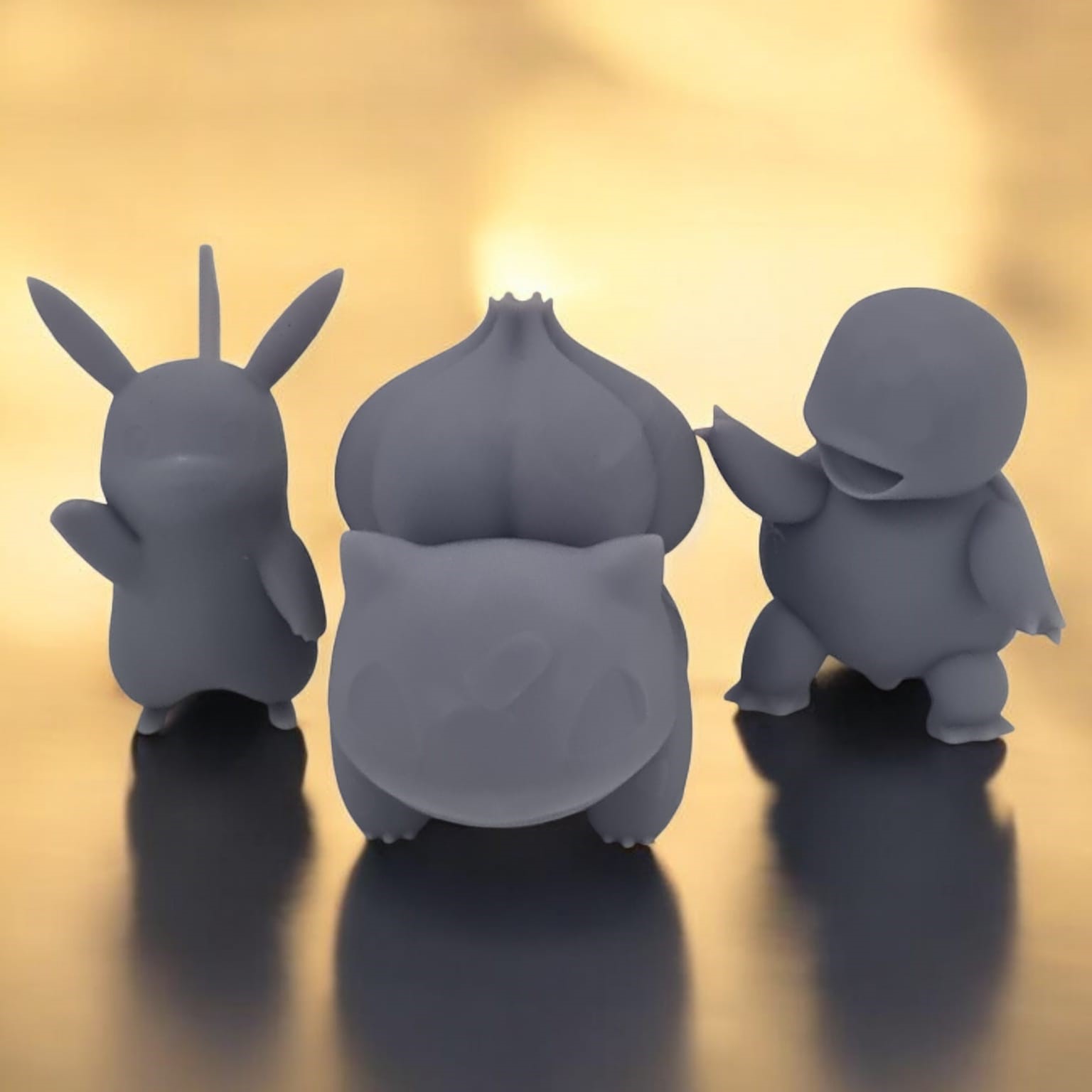 Pikachu, Bulbasaur, Squirtle - In Resin